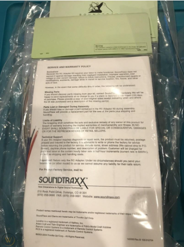 SIERRA SOUNDTRAXX 810111 RADIO CONTROL