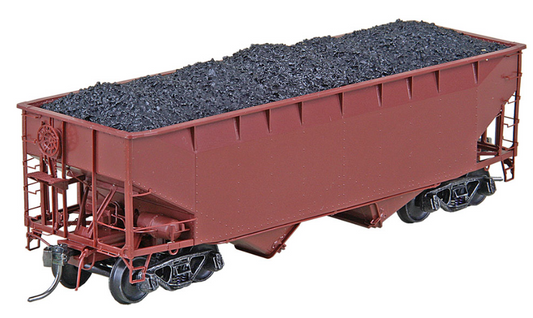 Kadee 7002 HO Scale Undecorated 50 Ton AAR Standard Open Bay Hopper with Wine Latches - Boxcar Red - RTR