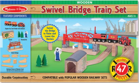 Melissa & Doug swivel bridge train set