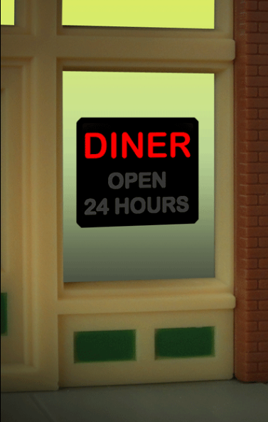 Miller Diner window sign Size 2" W x 2.2" T