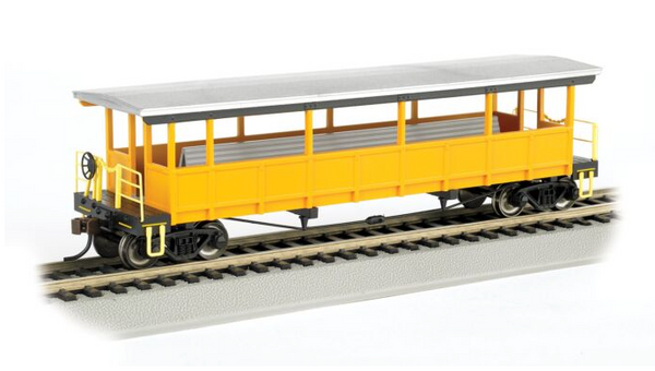 Bachmann 160-17448 Open-Sided Excursion Car w/Seats - Ready to Run - Silver Series(R) -- Unlettered (silver, yellow)