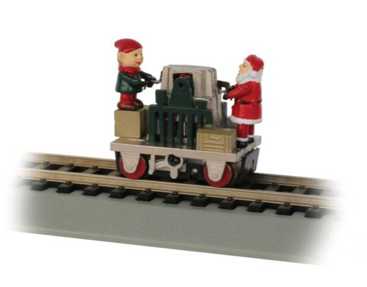 Bachmann 160-46224 Gandy Dancer Operating Handcar - Standard DC -- Christmas w/Santa & Elf