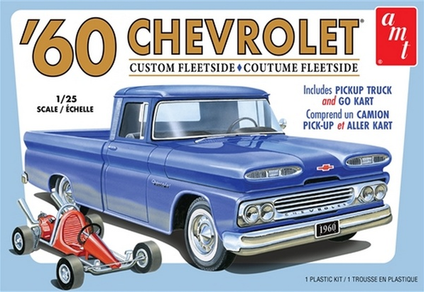 AMT 1063 1960 Chevy Custom Fleetside Pickup with Go Kart