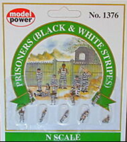 N SCALE MODEL POWER 1376 PRISONERS (BLACK & WHITE STRIPES)