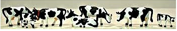 Model Power 5731 HO Scale Cows and Calves Black and White