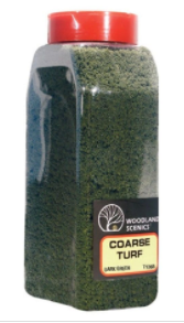 Woodland Scenics #1365 – Coarse Turf – Shaker – Dark Green