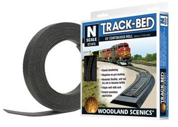 Woodland Scenic 1475 – 24′ Roll Track Bed – N Scale