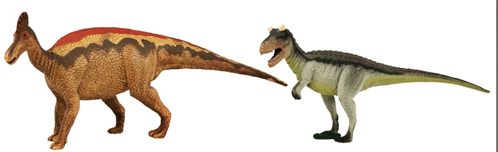 BACTW29210 Carnotaurus and Corythosaurus 1:40 scale models London Natural History Museum