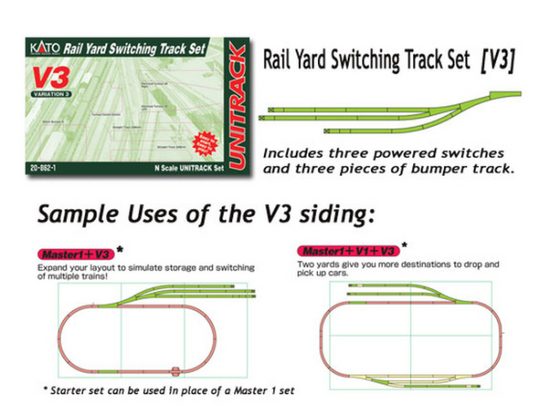 KAT20862 Kato 20-862 - V3 Rail Yard Switching Set - N Scale