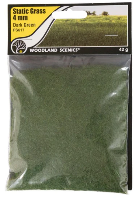 Woodland Scenics FS617 Static Grass Dark Green 4mm