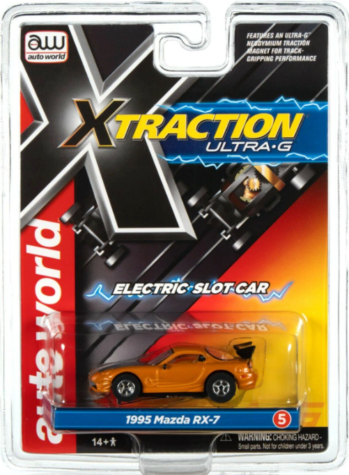 Auto World Xtraction Ultra G 1995 Mazda RX-7 HO Slot Car - ORANGE