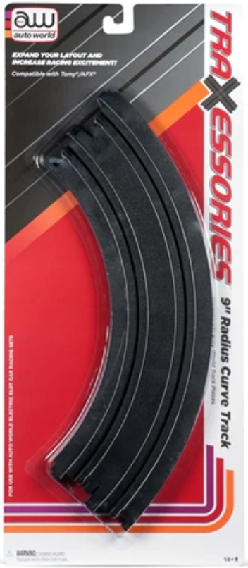 AUTO WORLD 9" RADIUS CURVE TRACK (2) PACK