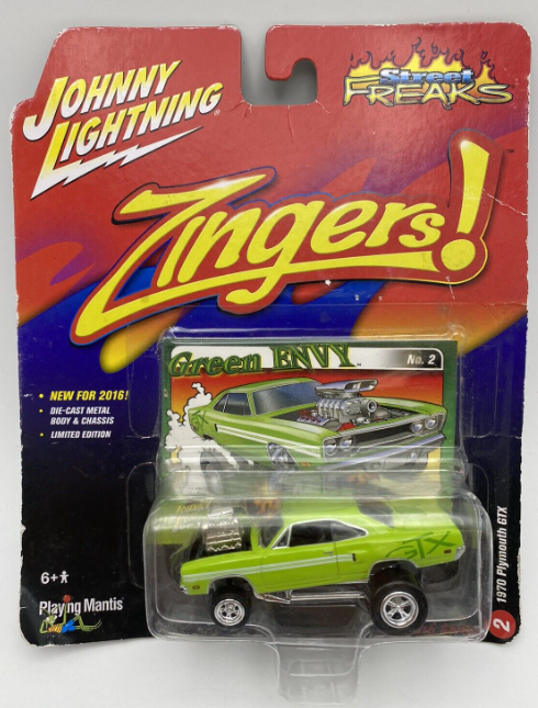 2016 JOHNNY LIGHTNING GREEN ENVY 1970 PLYMOUTH GTX GREEN ZINGERS STREET FREAKS