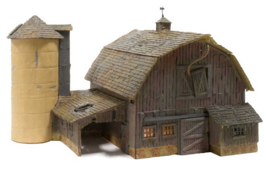 Woodland Scenics 4932 - Old Weathered Barn - Built-&-Ready Landmark Structure - N Scale