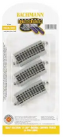 BACHMANN 44825 HALF SECTION 17.50"  RADIUS CURVED TRACK (6/CARD) N scale