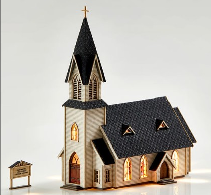 Archistories 403181 Country Church Kit Z Scale