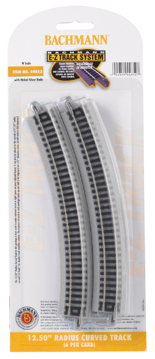 Bachmann 44852 12.50" RADIUS CURVED TRACK (N SCALE)