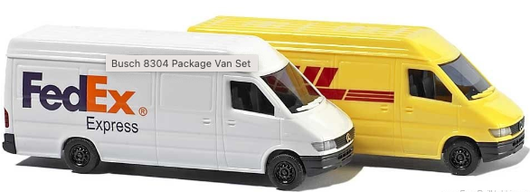 BUSCH 8304 N Scale Package Van Set