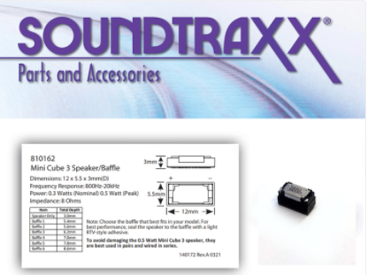 Soundtraxx Mini Cube 3 Oval Speaker/Baffle Kit