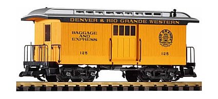 PIKO 38603 D&RGW WOOD BAGGAGE CAR #126 (G-SCALE)