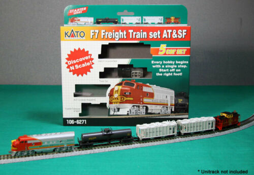 KATO #106-6271 EMD F7 AT&SF FREIGHT TRAIN SET N Scale (NO TRACK OR TRANSFORMER)