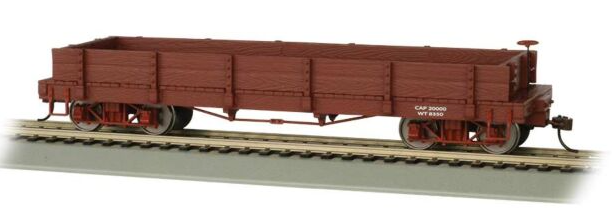 A gondola model train car from Bachmann Industries' Spectrum series, with part number 160-27201.